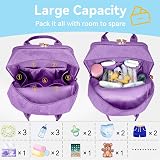 LANDICI Baby Changing Bag Backpack Lavender Large Nappy Diaper Bag view 6