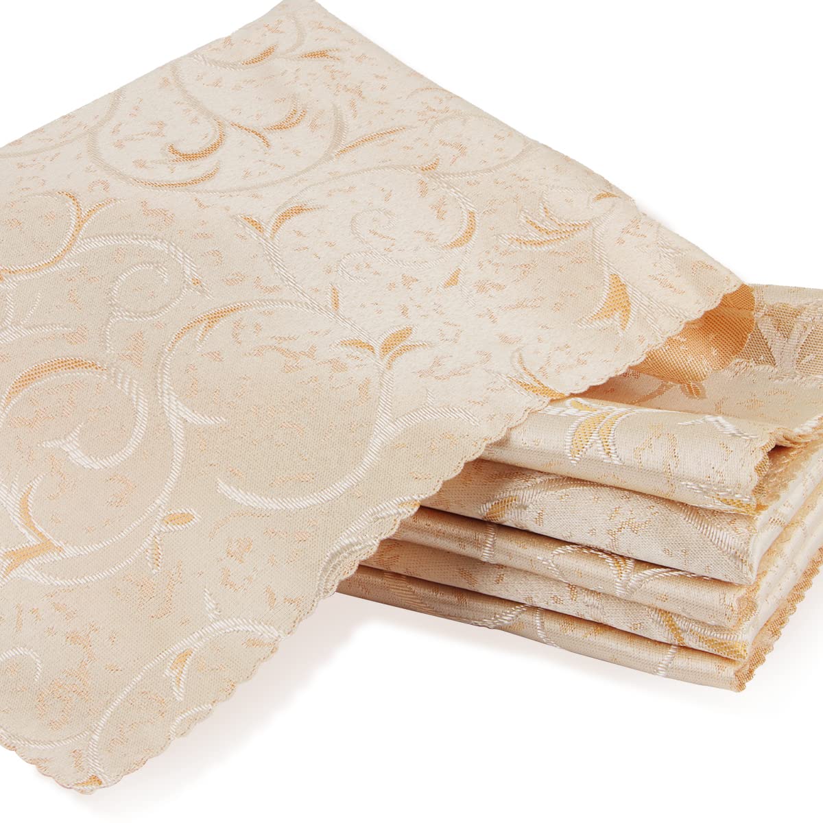 FainFun Pack of 6 napkins cloth fabric,Pale Gold,46.5*46cm