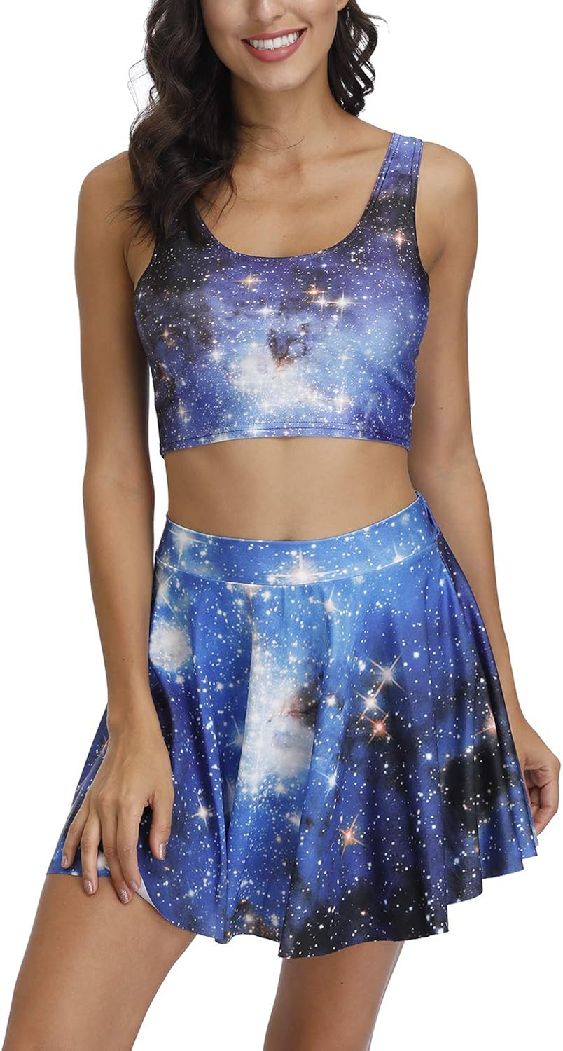 crop top with skater skirt