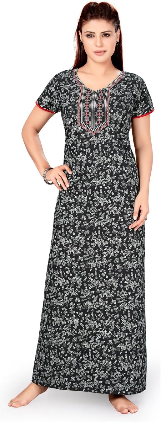Little Art Women's Cotton All Over Print Night Gown