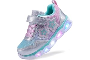 SINOSKY Toddler Girls Led Shoes Kids Light Up Sneakers