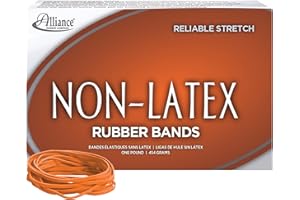 Alliance Non-Latex Rubber Bands - Size #33 (3 1/2 x 1/8 Inches) - Protect Users from Latex Allergy Reactions - Bright Orange,