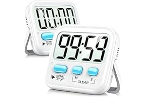 Antonki 2-Pack Kitchen Timer for Cooking, Digital Timer for Kids Teacher Study Classroom, Magnetic Countdown Minuteur for Egg