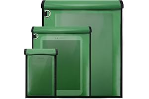 Quctak 3 Pack Green Faraday Bags, Extra Large Faraday Bag for Laptops & Tablets & Car Keys, Waterproof & Fireproof Faraday Cage, Anti-Theft RFID Faraday Key Fob Protector