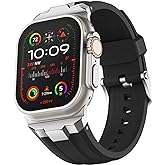 Suitisbest Sport Band for Apple Watch Ultra 2/Ultra Bands 49mm 46mm 45mm 44mm 42mm(Series 3), Wide Rugged 316L Stainless Steel Connector Durable Silicone Band for iWatch Ultra 11 10 9 8 7 6 5 4 3 SE