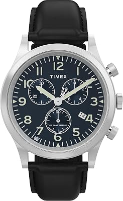 Herren-Armbanduhr Waterbury Chronograph 42 mm Lederband TW2Y54100