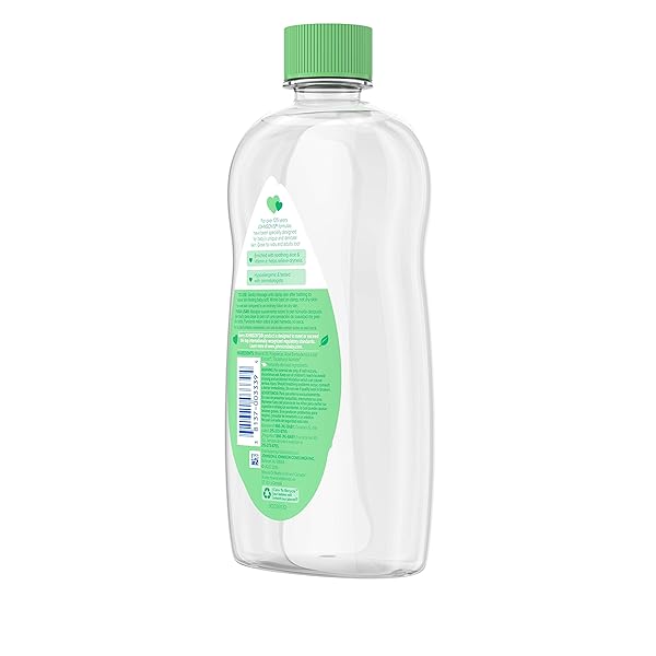 JOHNSON’S BABY OIL, MINERAL OIL ENRICHED WITH ALOE VERA AND VITAMIN E, 20 FL. OZ