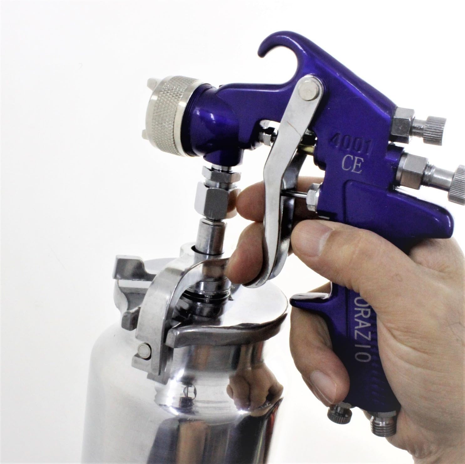 ORAZIO Paint Spray Gun 1000CC Suction Feed High Pressure for Large Volume Trucks Fence Furniture Painting Gun 221260A - Image 5
