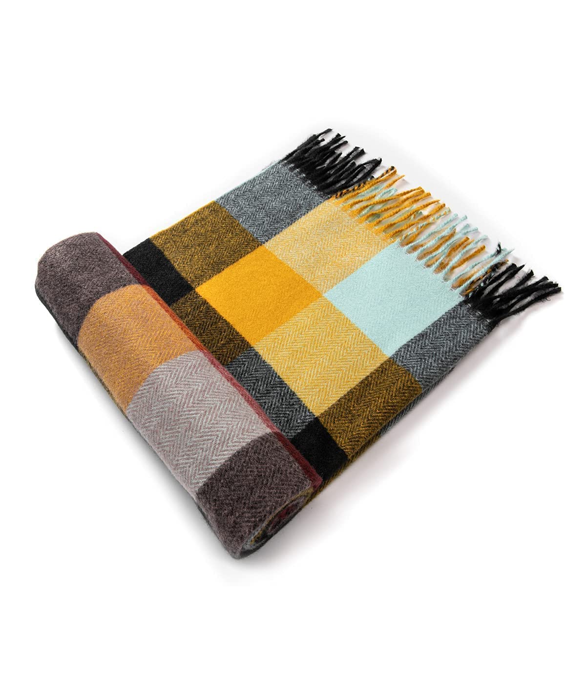 Villand Women's Wool Scarf - Cashmere Feel Winter Checked Scarves for Women, Large Soft Thick Shawls and Wraps with Gift Box