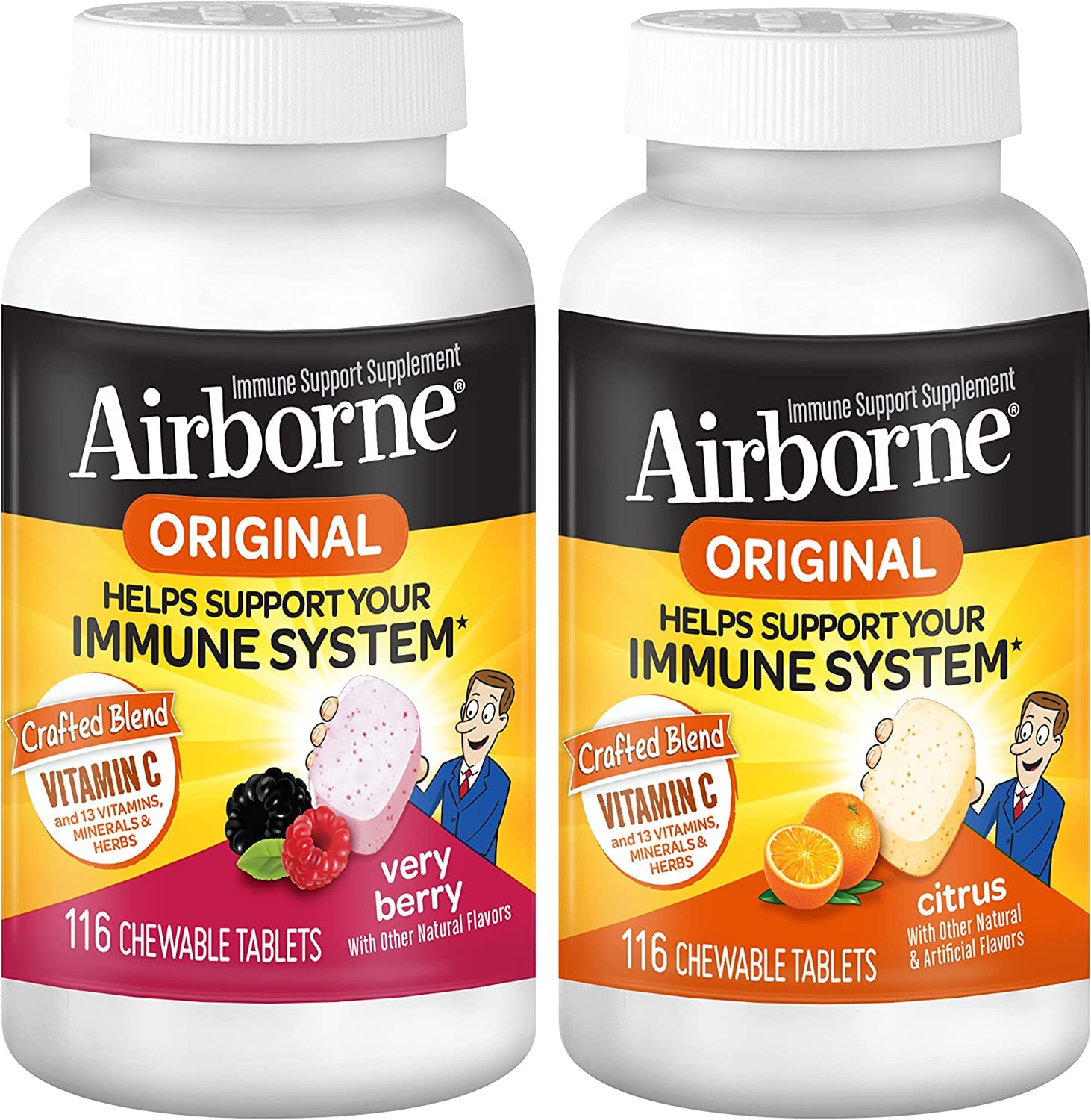 Mua Airborne 1000mg Vitamin C Chewable Tablets Citrus & Very Berry ...