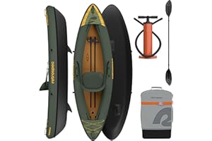 Retrospec Coaster Single & Tandem Inflatable Kayak for Adults, 220 & 440lb Weight Capacity, Lightweight with Paddle & Pump