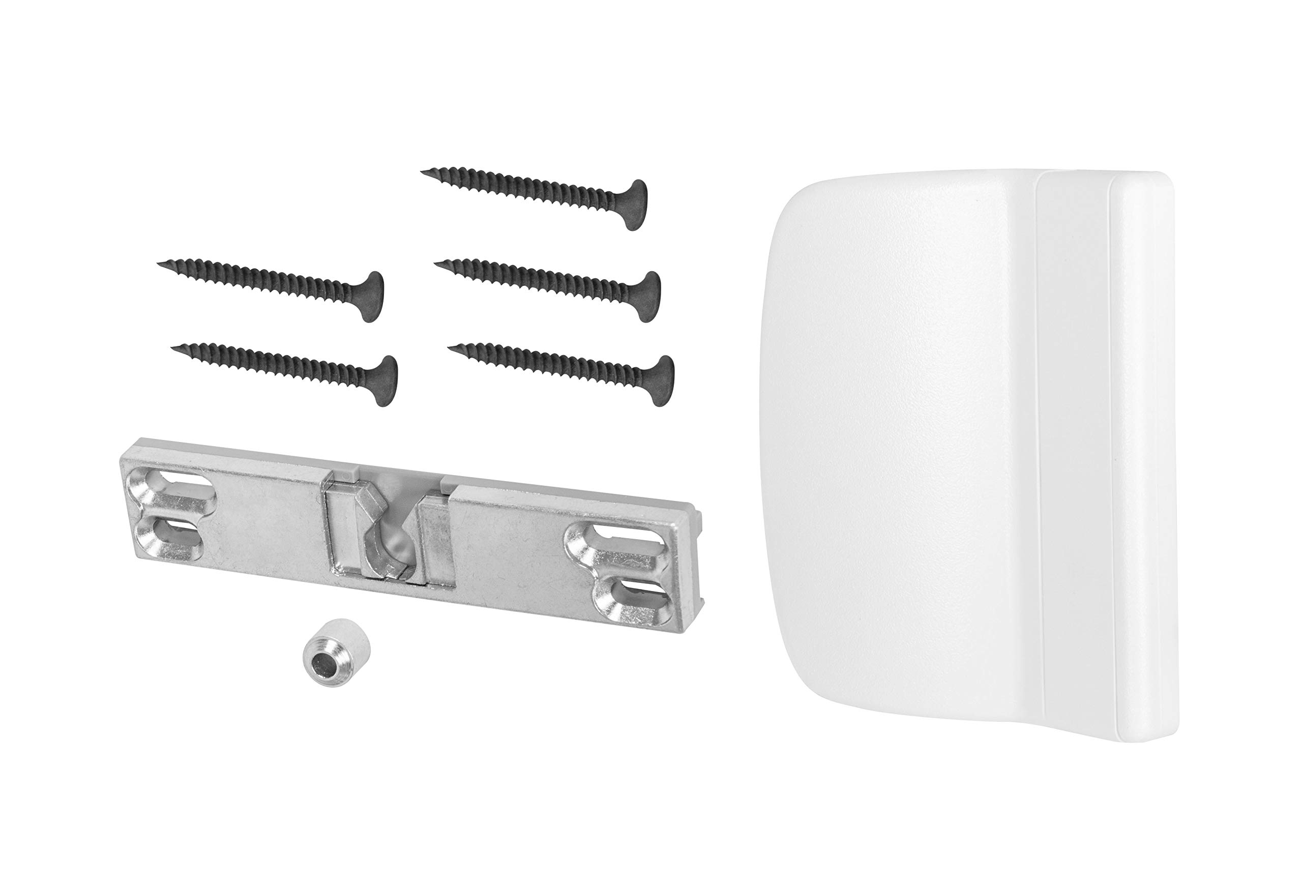 ADGO Handle Handrail Balcony Latch for Balcony Terrace Doors, Smokers' Handle for Balcony Terrace for Closing Window Door Closers, UV Resistant, ASA White, 1 Piece