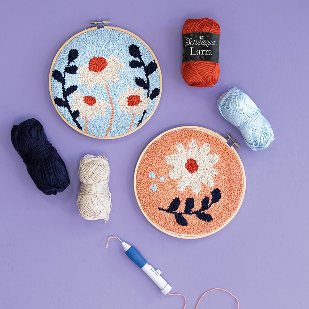 Scheepjes - Scheepjes Punch Needle Flowers Embroidery Gift Kit with Instructions Booklet – 1 Set