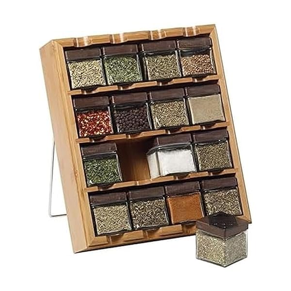 KAMENSTEIN 16 JAR BAMBOO 3-IN-1 SPICE ORGANIZER FOR...