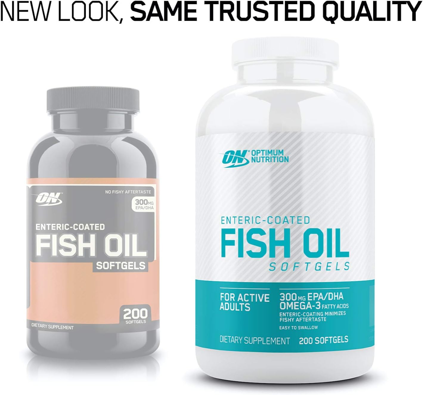 Optimum Nutrition Omega 3 Fish Oil, 300MG, Brain Support Supplement, 100 Softgels (Packaging May Vary): Health & Personal Care