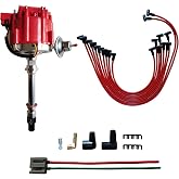 MAS Performance HEI Distributor with Red Cap and Wiring Kit including 65K Coil Compatible with Chevy 305-454 Chevrolet C10 GMC SBC BBC 350-400 4.3L 5.0L 5.7L 6.6L 7.4L