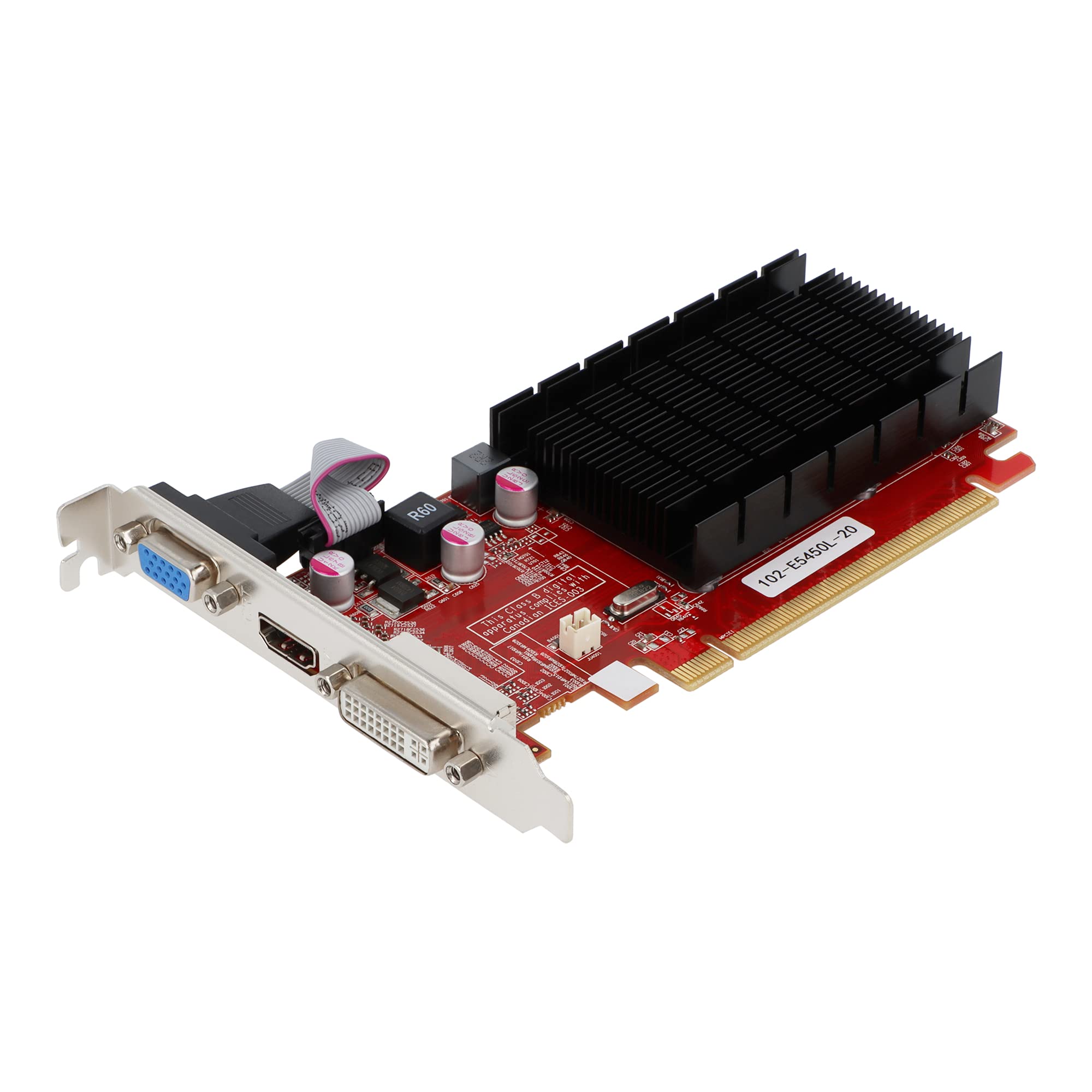 Tarjeta gráfica VisionTek Radeon 5450 2GB DDR3 (DVI-I, HDMI, VGA) - 900861, negro/rojo