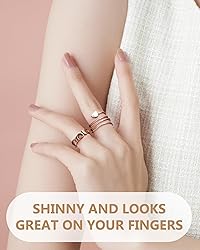 Feraco 2PCS Copper Rings for Women,99.99% Pure