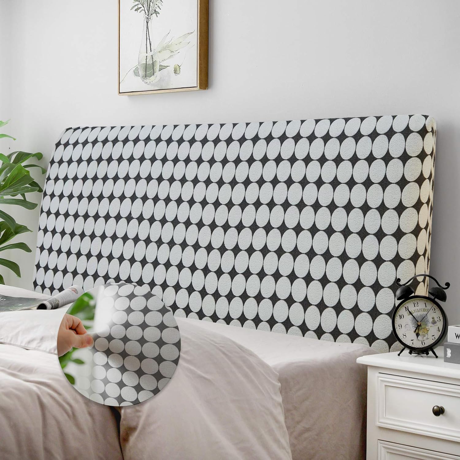 MUMOHO Bed Headboard Covers, Headboard Covers for Double Bed/Small Double,Velvet All-inclusive Elastic Headboard Protection Cover