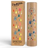 Stoie's Wooden Rain Stick Instrument for Kids, Support Music Exploration, Coordination and Rhythm Baby Toy, Soothing Sound for Sensory Play, Durable Rainmaker of Kid-Friendly Size, 1 Pack