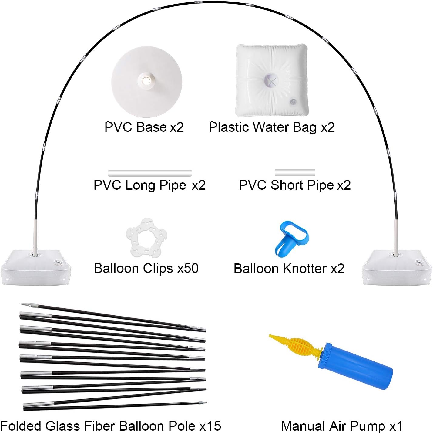 PlusFive Balloon Arch Kit,9FT Tall & 10Ft Wide Adjustable Balloon Arch Stand With Water Base - Image 3