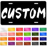 KYJDZSW Front License Plate Personalized, Personalized License Plate for Front of Car with Image Text, Customized Front License Plate Designs, Auto Car Tags, Vanity Plate (6 x 12 Inch), black