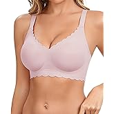 Vinfact Jelly Wireless Bras for Women No Underwire Supportive Seamless Bra Comfort Soft Bralette Full Coverage T-Shirt Bra