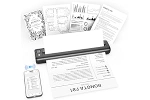 Rongta Portable Printer Wireless for Travel, Inkless Thermal Printer, Compatible with Android,iOS & Laptop, Small Bluetooth M