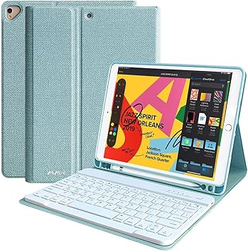 Amazon Ipad キーボードケース Ipad 10 2 19 Ipad Air 3 10 5 19 第3世代 Ipad Pro 10 5 17 取り外し可能なワイヤレス Ipad 第7世代キーボード付きケース 内蔵ペンホルダー スリムフォリオカバー ブルー Mmk1021 Mmk タブレットケース 通販