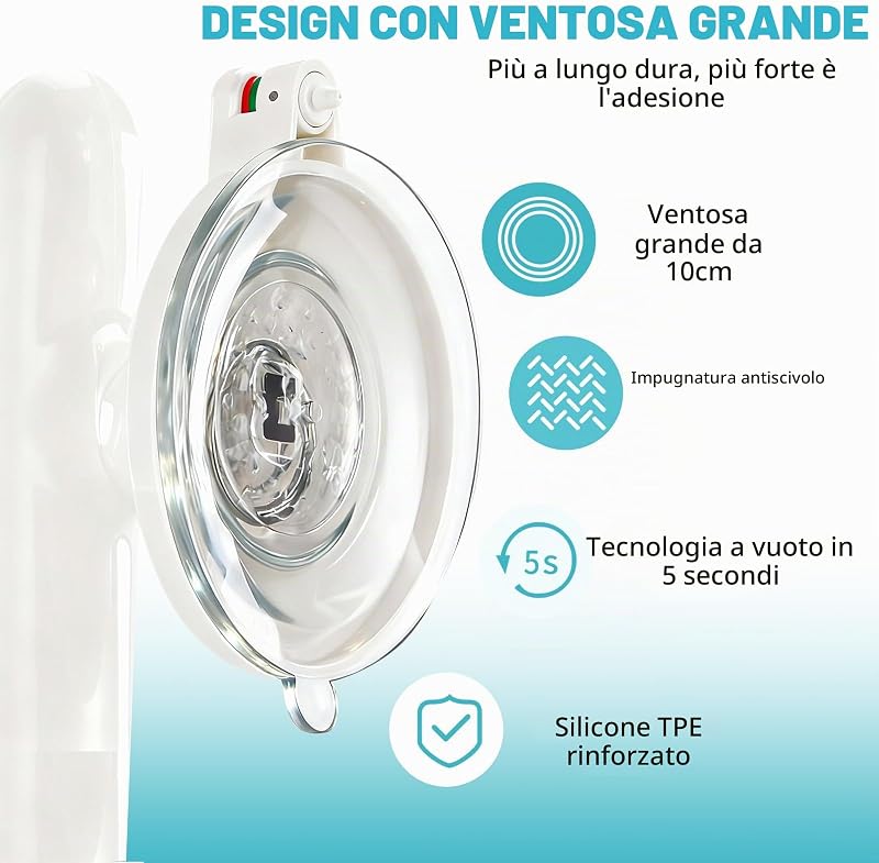 2 pezzi Maniglie Ventosa da Bagno, 30cm Doccia Anziani Maniglia con Ventosa, Maniglione Ventosa Bagno per Anziani Disabili, Maniglioni per Bagno Maniglia Doccia