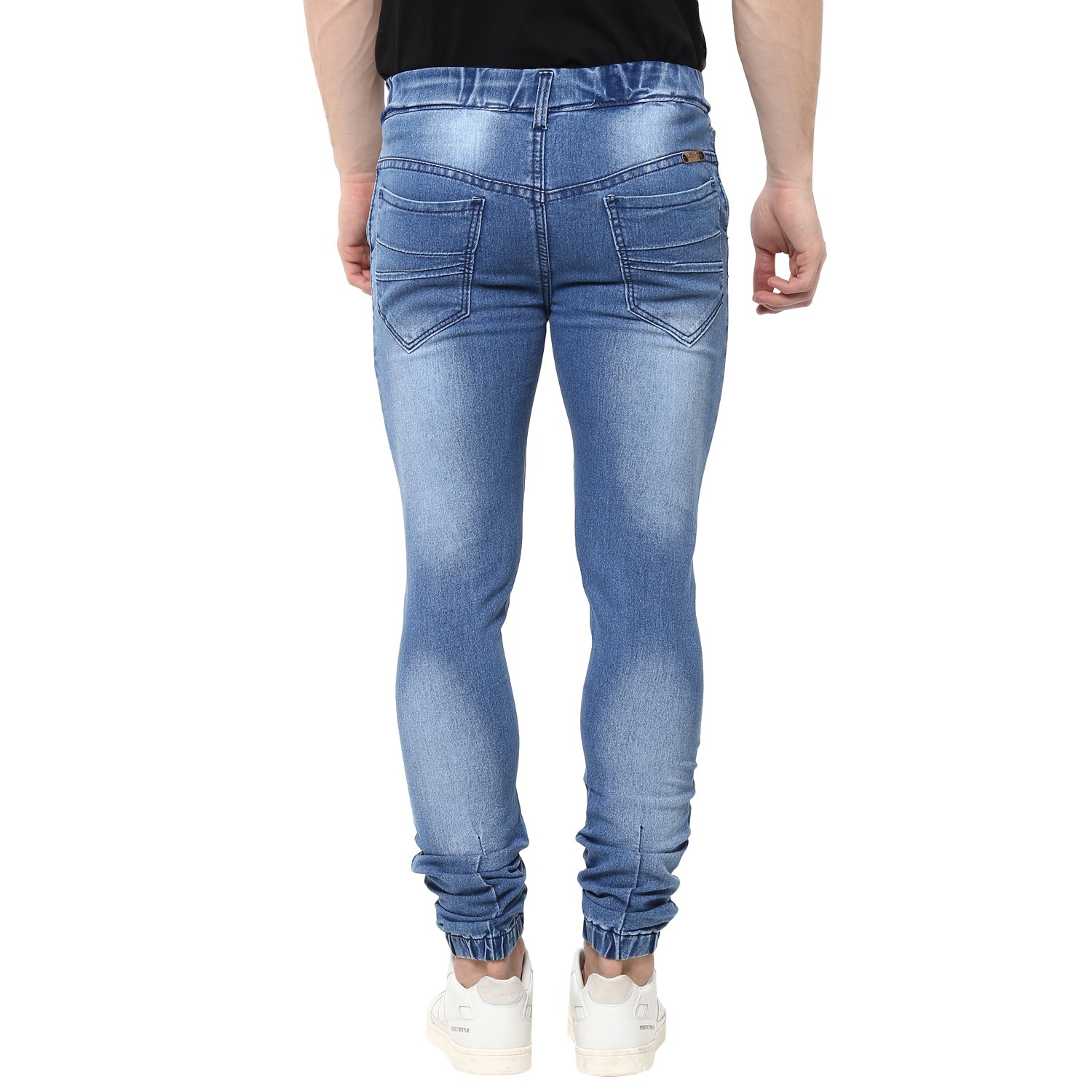 urbano fashion men's light blue slim fit stretch jogger jeans