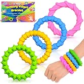 Sensory Fidget Toys for Kids Toddlers Autism 4 Pack Silicone Chew Bracelets | Quiet Textured Silicone Bracelets for Classroom Prizes, Calming Autism Sensory Toys and Travel Fidgets for Kids and Toddlers