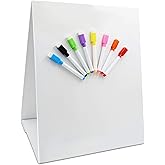 Magnetic Tabletop Desktop Easel &amp;Whiteboard with Bonus 8X Dry Erase Markers. Double Sided and Self-Standing (16&rdquo; X 12.5&rdquo;)