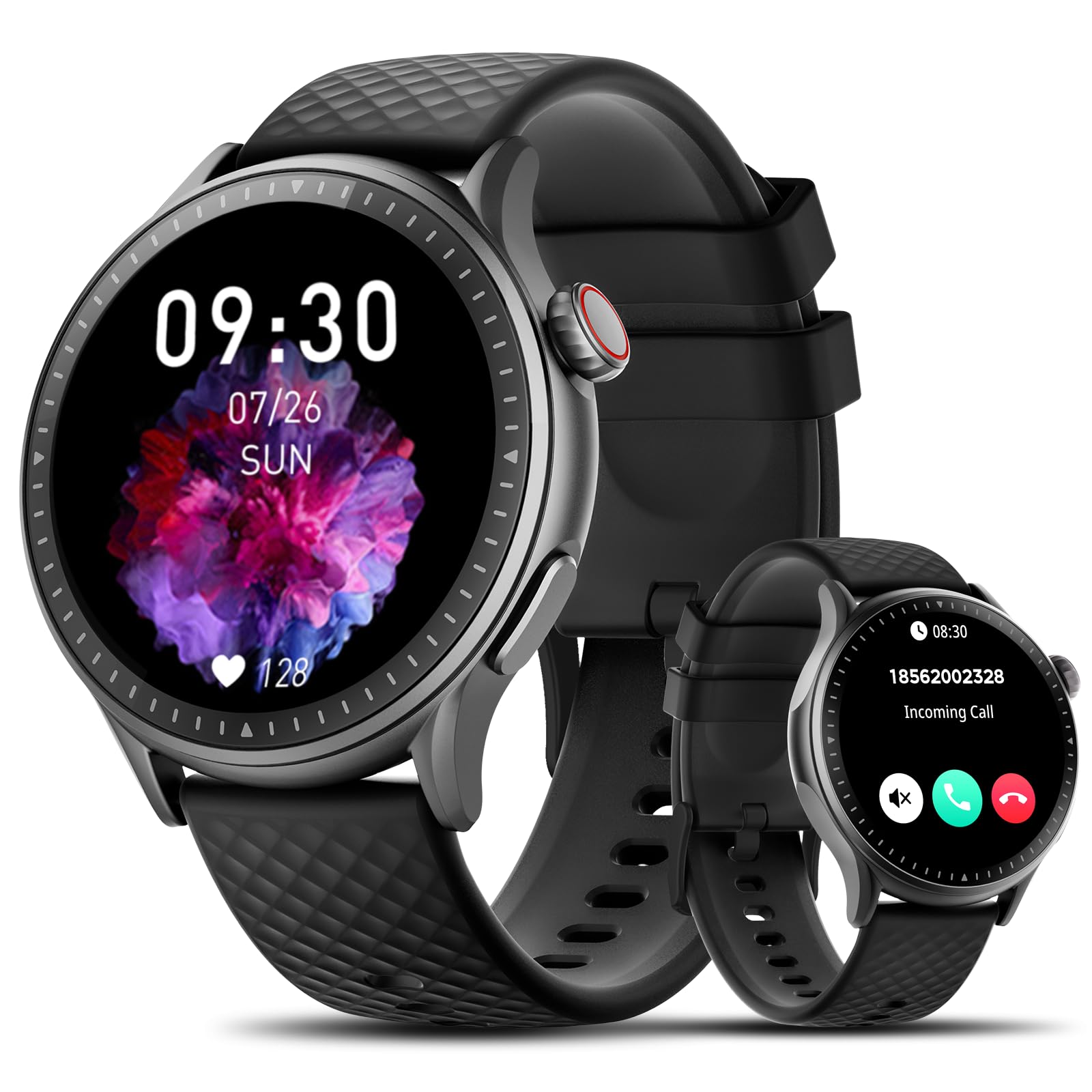 Photo 1 of Smart Watch for Men Women, 1.46'' AMOLED Ultra-HD Screen Fitness Tracker with Heart Rate/Sleep/SpO2 Monitor, Answer/Make Call, 3ATM Waterproof Smartwatch for iPhone/Samsung/Android, 110+ Sport Modes