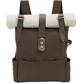 Medieval Canvas Backpack Renaissance Bag with Cushion Accessory for Camping | Fantasy Backpack, Halloween Cosplay, Ren Faire Costume Accessories