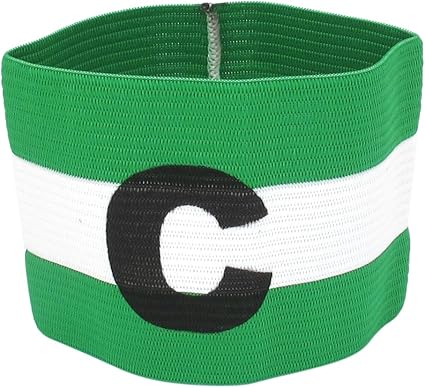 Sourcing Map C Imprimer Elastique Sport Football Captain Brassard Vert Blanc Amazon Fr Sports Et Loisirs