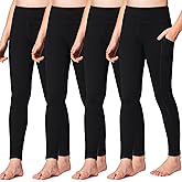 Stelle Girls' Athletic Leggings Kids Dance Running Yoga Pants Workout Active Dance Tights with Pockets