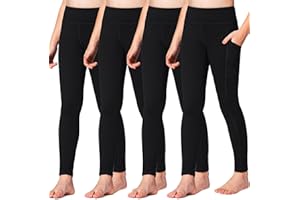 Stelle Girls' Athletic Leggings Kids Dance Running Yoga Pants Workout Active Dance Tights with Pockets