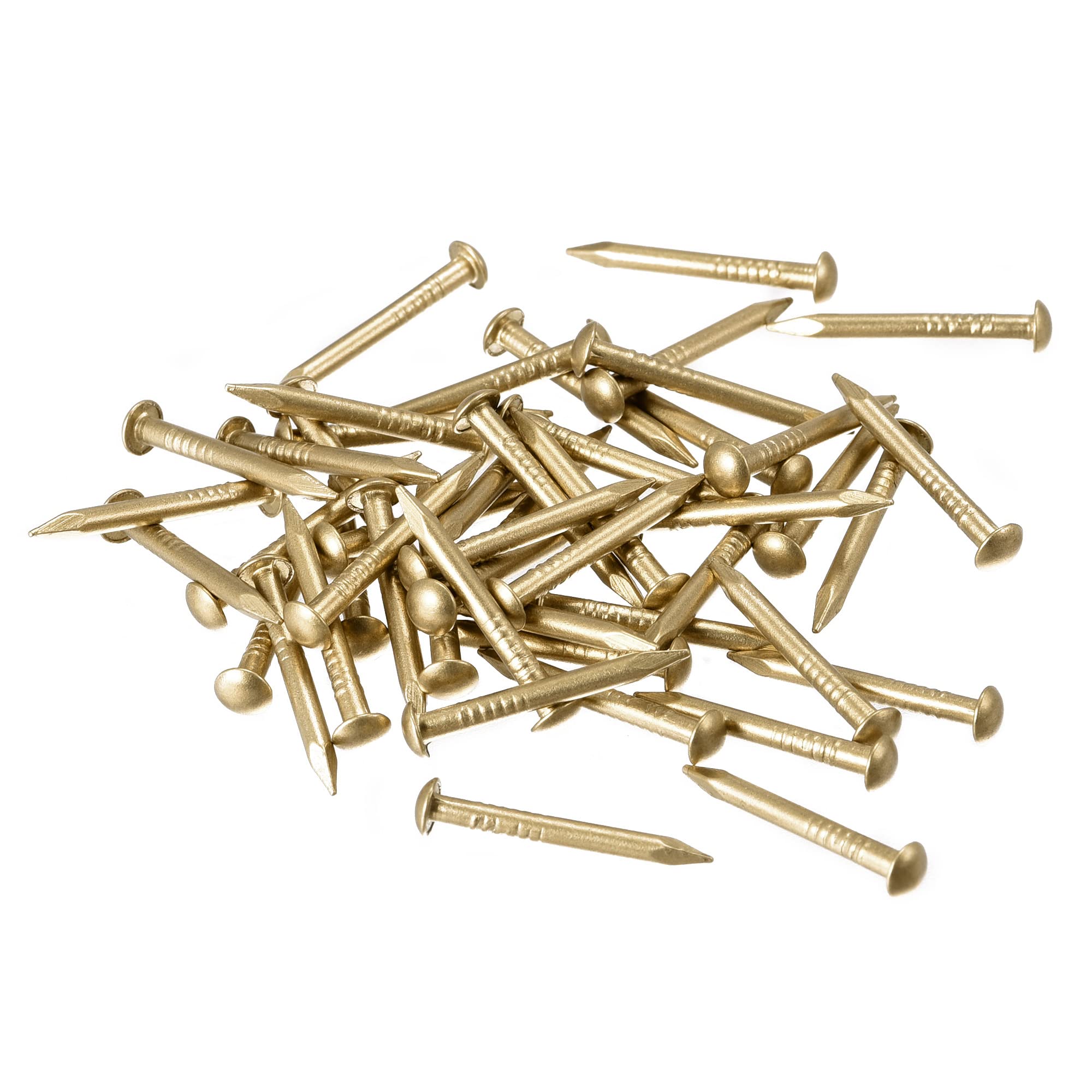 sourcing map Small Tiny Brass Nails 2x20mm for DIY Decorative Pictures Wooden Boxes Household Accessories 50pcs