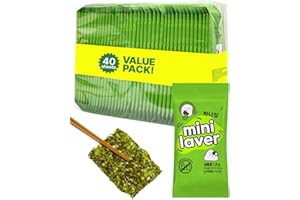 - 40 Count - Organic Roasted Korean Seaweed Sheets - Roasted Seaweed Sheet - Keto Vegan Gluten Free/Side Dish and Snack
