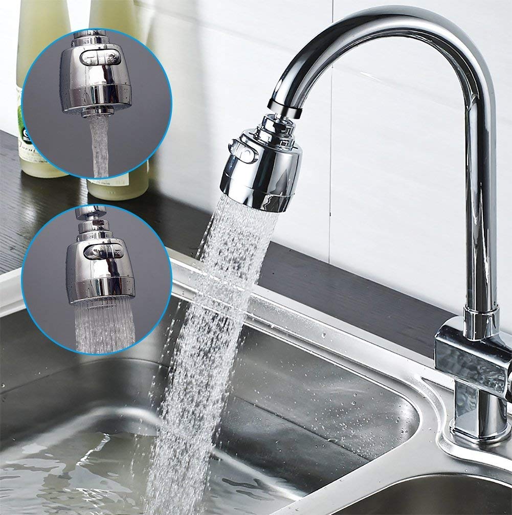 3New 360°Swivel Water Saving Tap Aerator Nozzle Filter Water Saving Tap Diffuser Kitchen Accessories (Short)