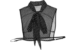 NUOBESTY Women Detachable Lace Fake Collar Half Shirt Blouse Removable Faux Collar with Dots Design for Versatile Outfits