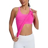 DINNAPE Workout Tank Tops for Women with Built in Bra,Sleeveless Seamless Racerback Athletic Shirts Gym Tank Tops for Running