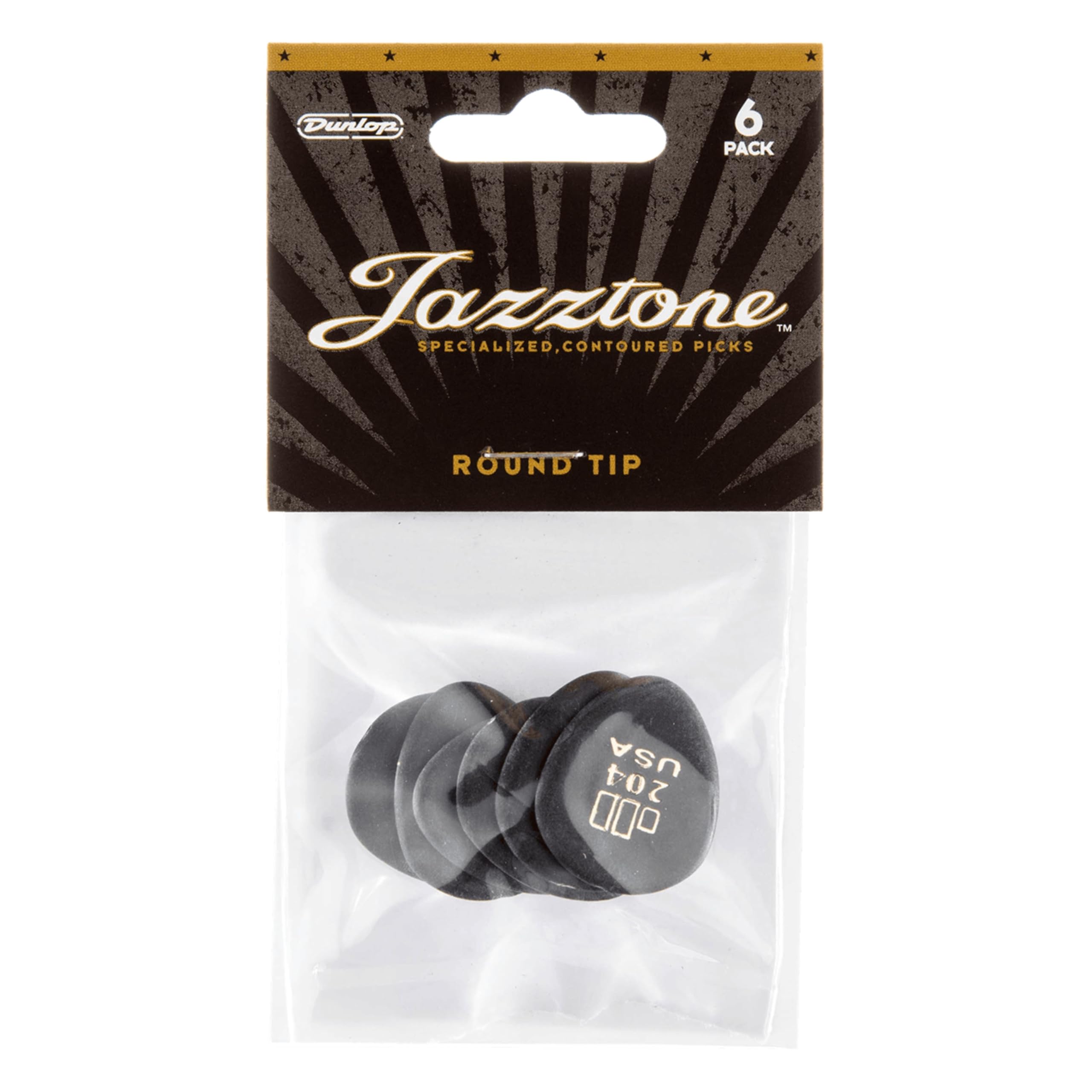 Jim Dunlop 477P204 Jazztone Round Tip Player Pack (Pack of 6) — image 1