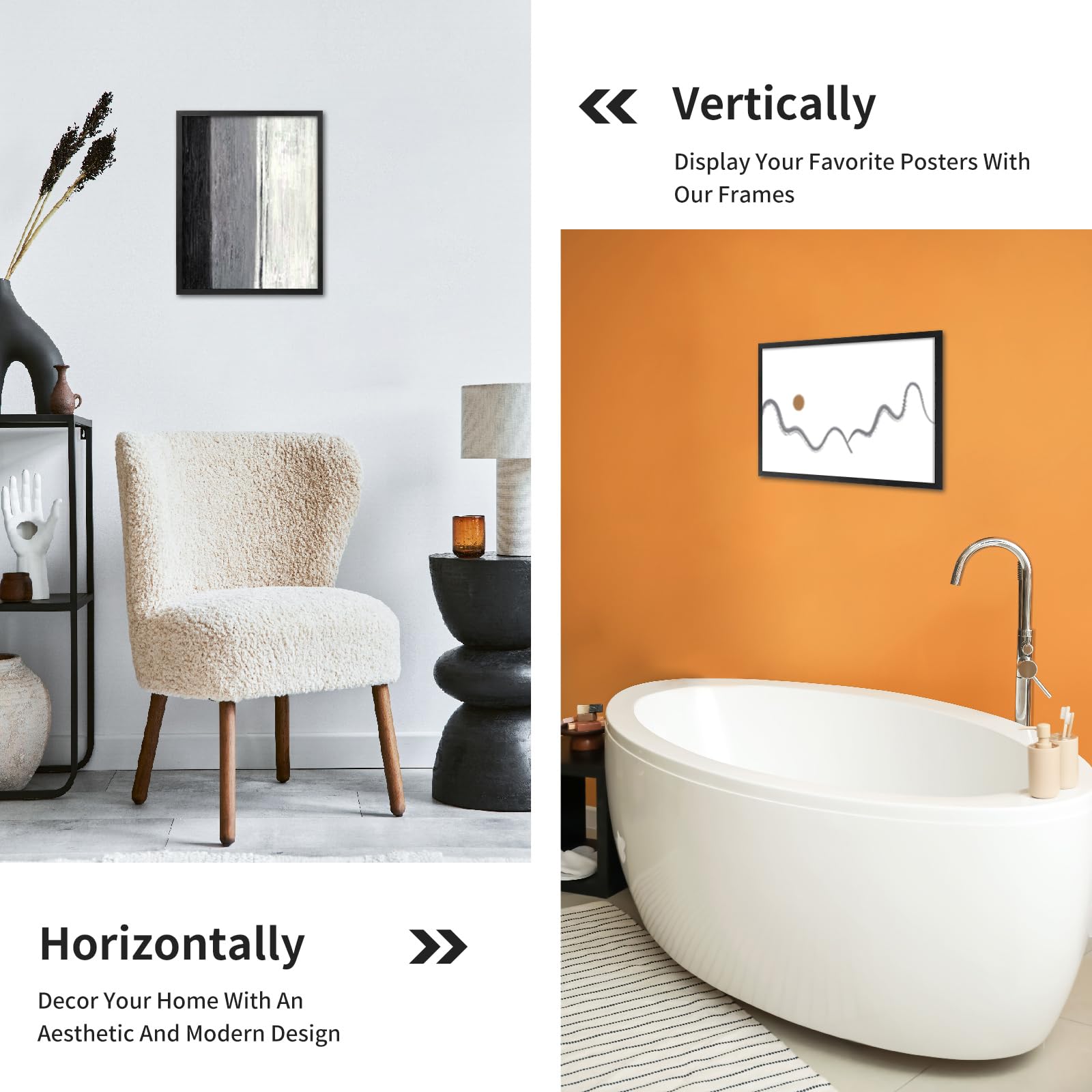 DOAI ART 16x20 Frames 2 Pack, Black Picture Frames