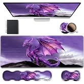 Ergonomic Keyboard Wrist Rest & Mouse Pad Wrist Rest Set, Large XXL Gaming Desk Mat 31.5