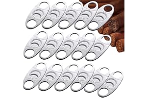 MPEEJ Cigar Cutter Guillotine, Stainless Steel Smooth Cigar Clippers Double Cut Blade, 16 Pack Silver Exquisite Cigar Scissors Accessories