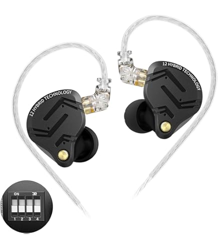 イヤホン mii KZ ZS12 PRO X in Ear Monitor Headphones, Wired Gaming Earbuds 1DD+