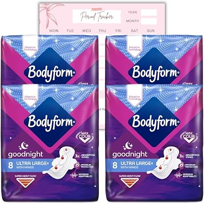 Bodyform Cour-V Ultra Night Sanitary Towels Wings 10597 8s Pack of 4