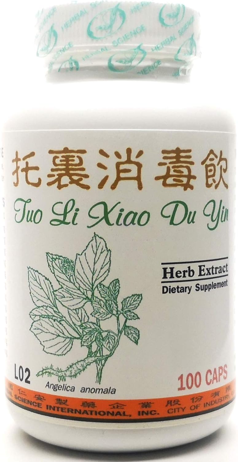 Clean Skin Detox Formula Dietary Supplement 500mg 100 Capsules (Tuo Li Xiao Du Yin) L02 100% Natural Herbs